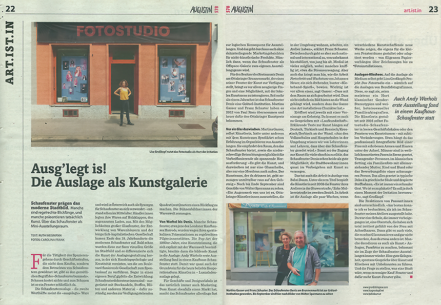 Interview Augustin Nr. 578; Schaufenster Denis; Martina Gasser; Franz Schuster